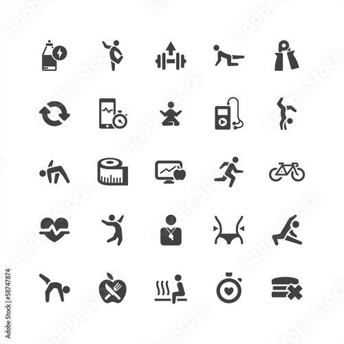 Fitness and Health Icons Set