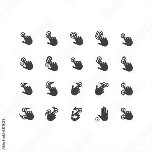Touch Screen Gestures Icons Set