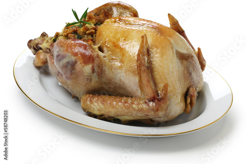 roast turkey with stuffing, thanksgiving dinner