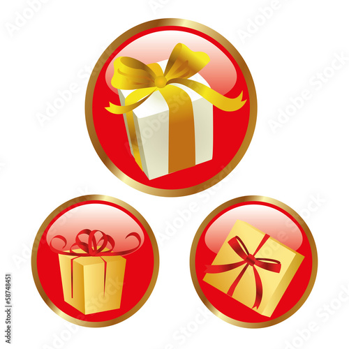 red icons with presents