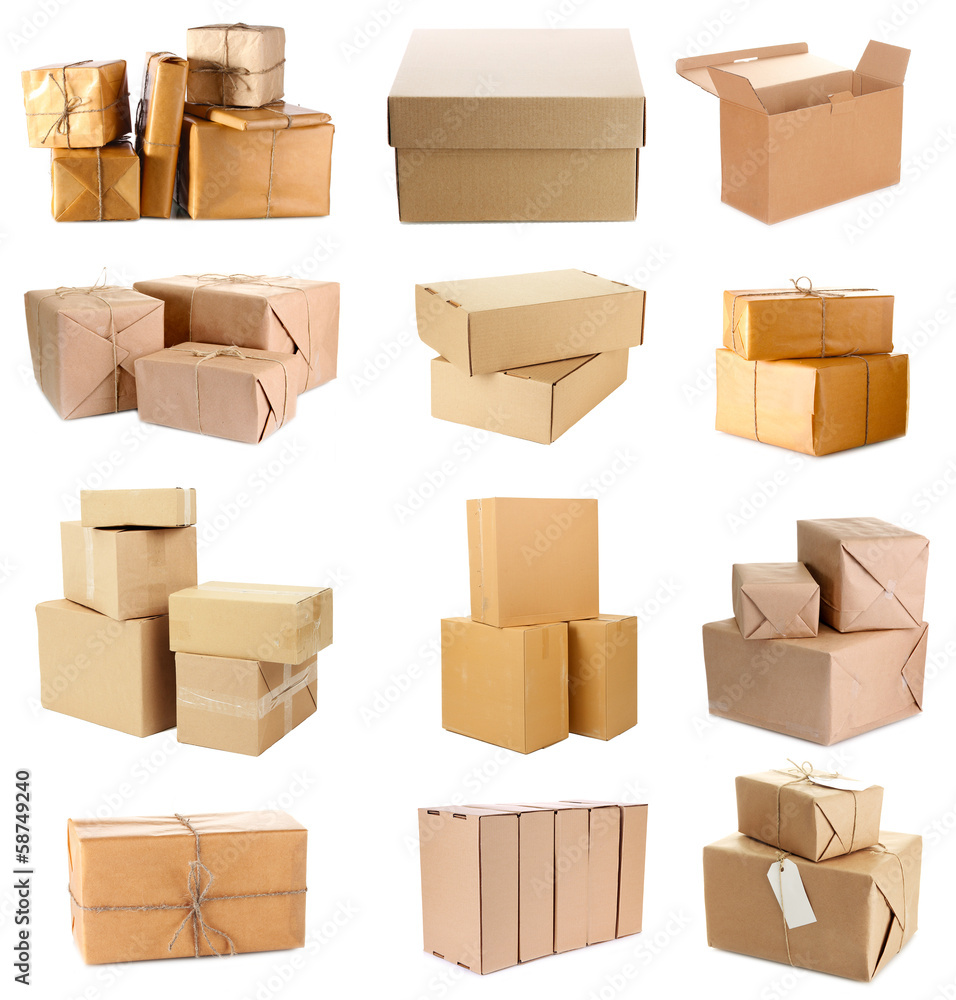 Cardboard boxes isolated on white Cardboard boxes isolated on white