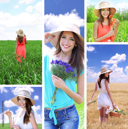 Collage of beautiful summer...