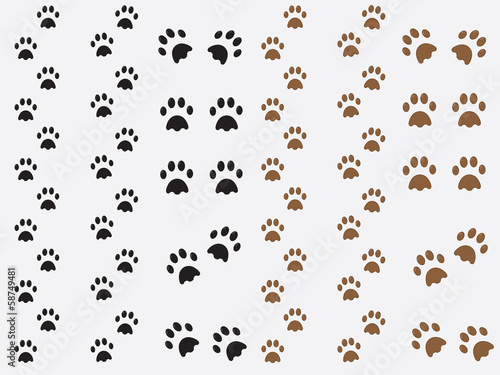 Black and brown dog prints illustration