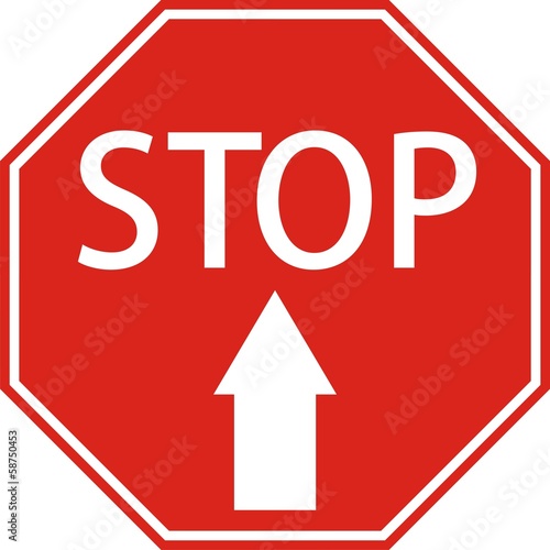 Знак "STOP" со стрелкой