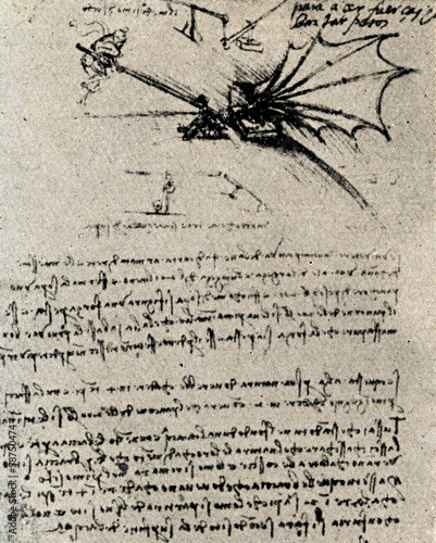 Flying device by Leonardo da Vinci