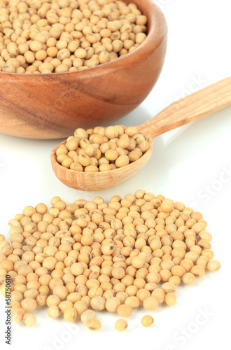 Soy beans isolated on white
