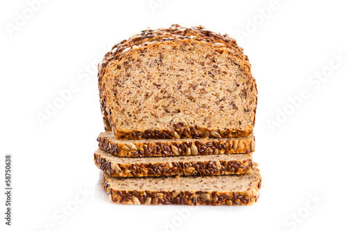  Brown seed biobread isolated on white background photo