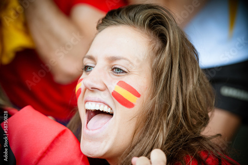 Spanish young supporter at the stadium