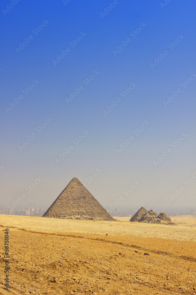 The Pyramid of Menkaure and small 