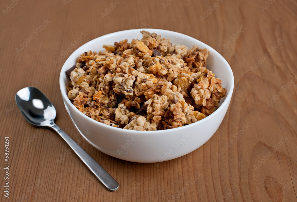 Oatmeal on wooden board. breakfast Oatmeal on wooden board. breakfast