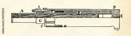 Barrel of russian mountain gun, 1909 photo