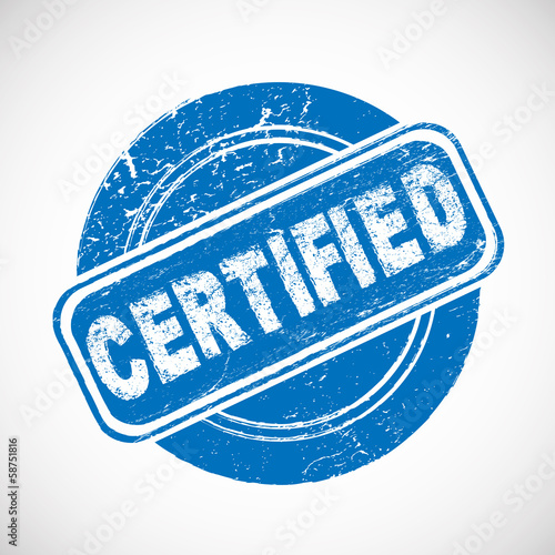 Certified Grunge Blue Stamp