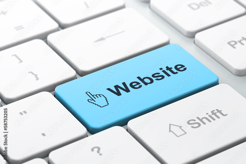 Web development concept: Mouse Cursor and Website Web development concept: Mouse Cursor and Website