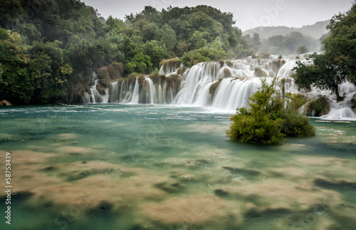 Waterfalls on Krka River. National Park  Dalmatia  Croatia