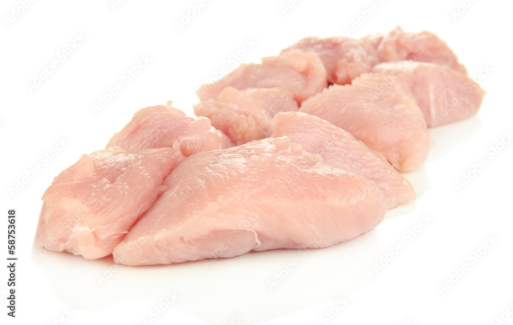Raw turkey meat isolated on white Raw turkey meat isolated on white