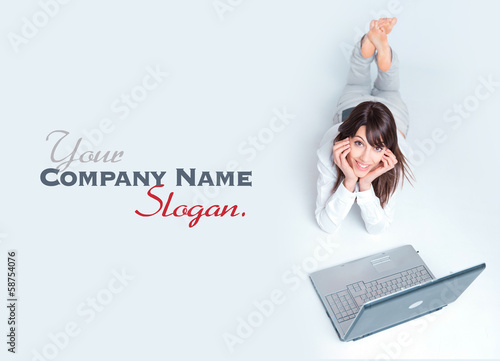 Girl using laptop