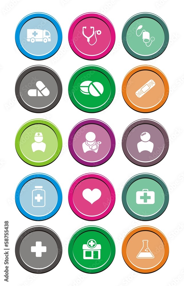 medical round icon sets medical round icon sets