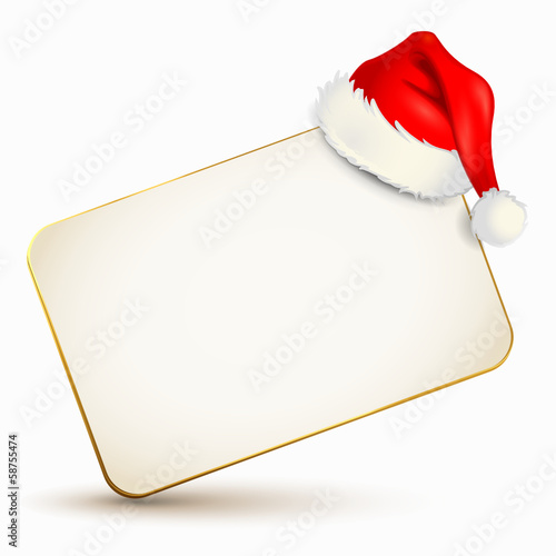 Gutscheinkarte mit Weihnachtsmütze