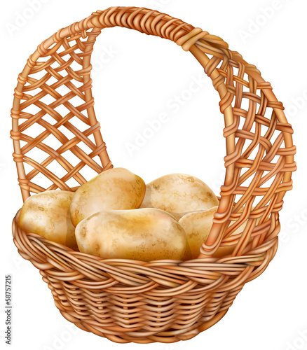 potatoes in a wicker basket