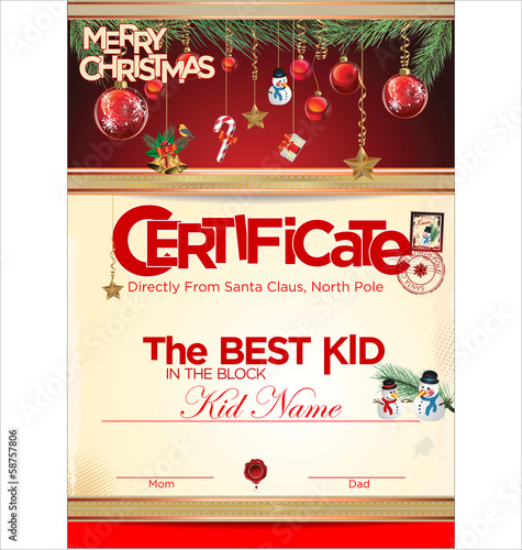 Certificate template, the best kid