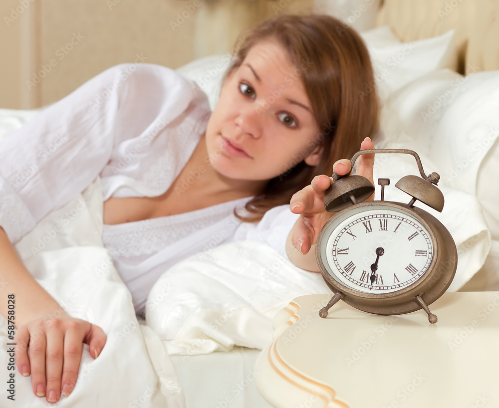 Woman's hand off the alarm clock Woman's hand off the alarm clock