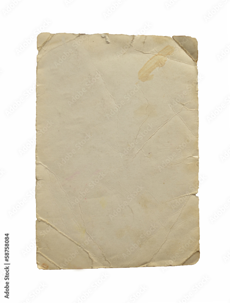 Old paper isolated on white background Old paper isolated on white background
