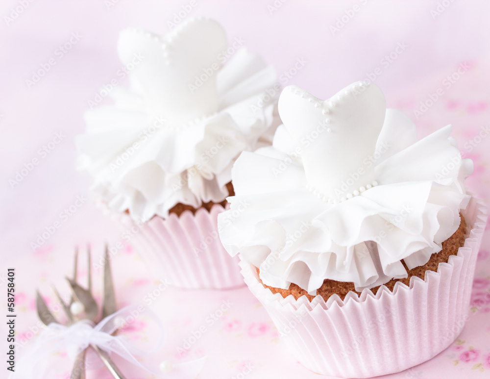 Beautiful cupcakes for wedding or little ballerina. Beautiful cupcakes for wedding or little ballerina.