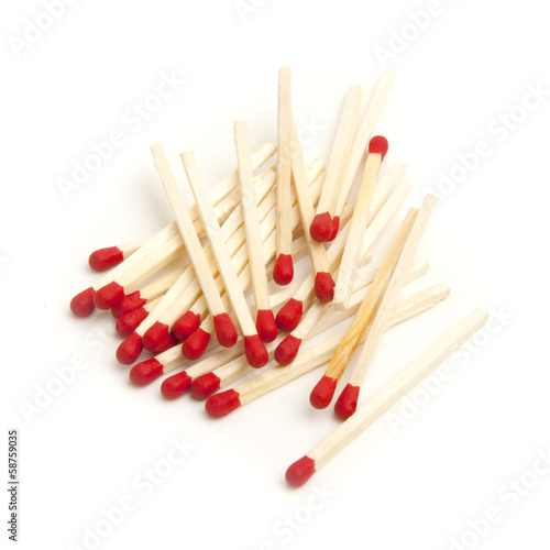 Red matches isolated on a white background