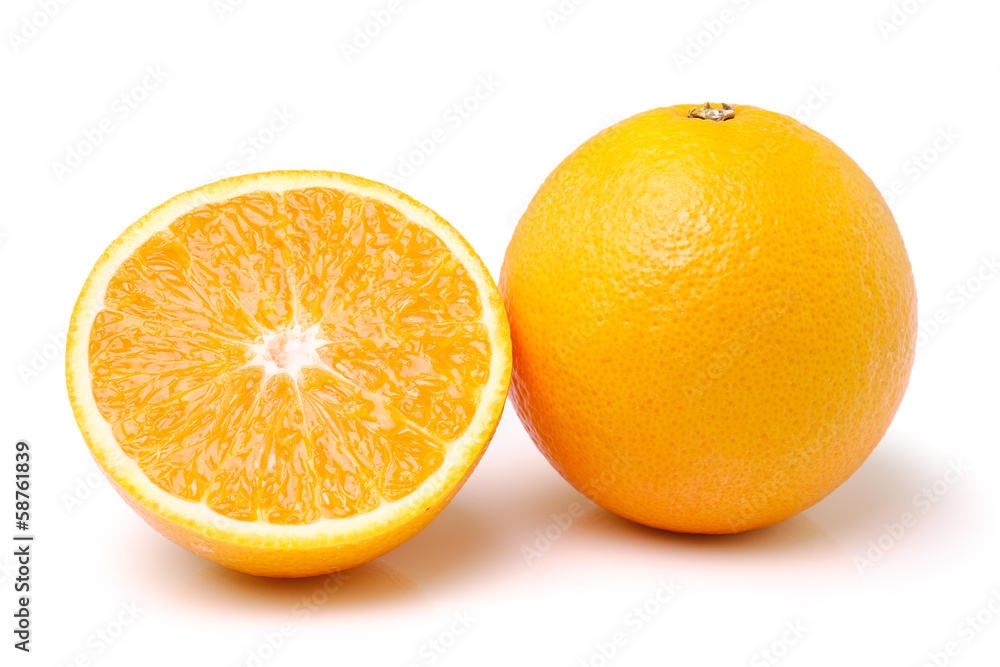 Orange fruit isolated on white background