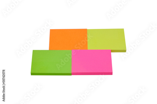 Color post-it on white background.