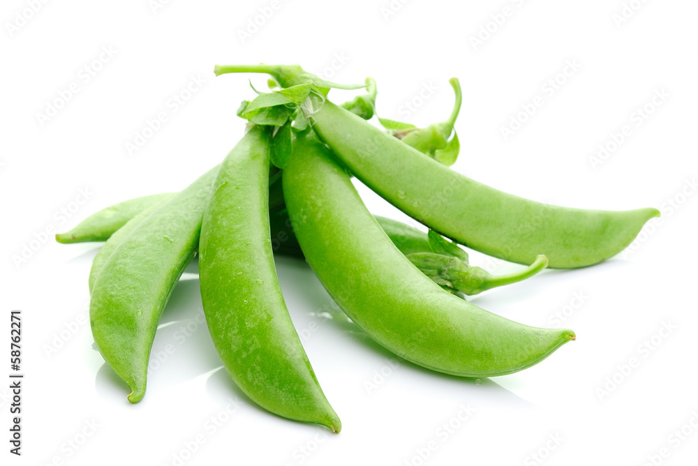 green beans on white background green beans on white background