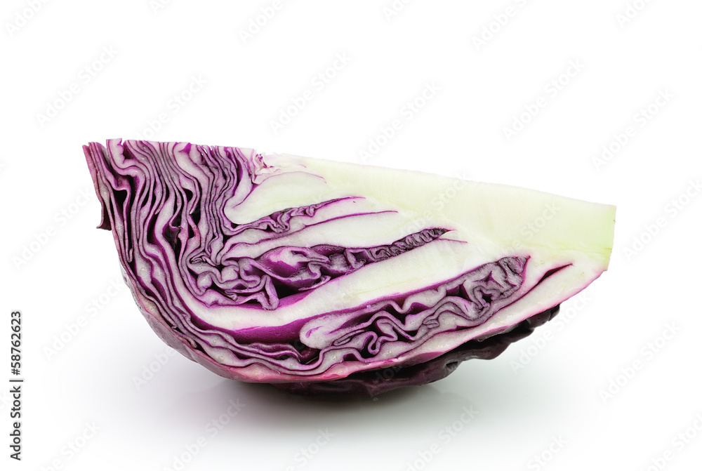 sliced red cabbage isolated on white background sliced red cabbage isolated on white background