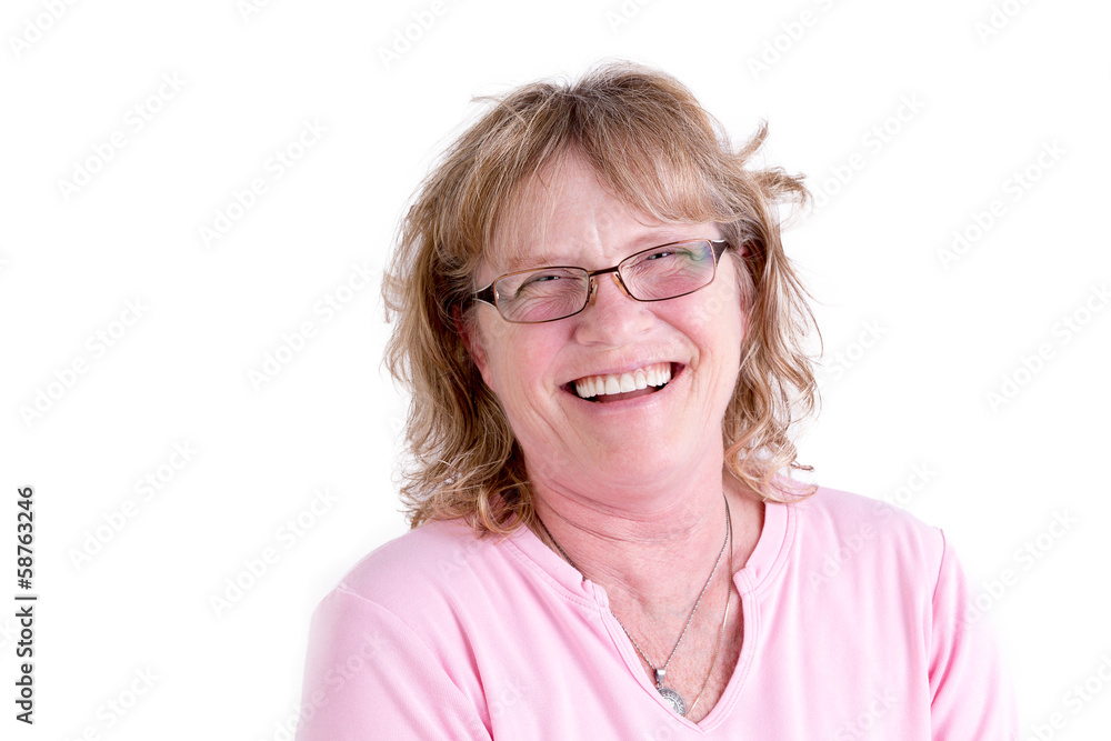 Fototapeta premium Genuinly Happy Baby Boomer Woman Looking at you