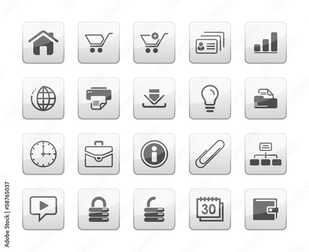 Web and business icon set vector Web and business icon set vector