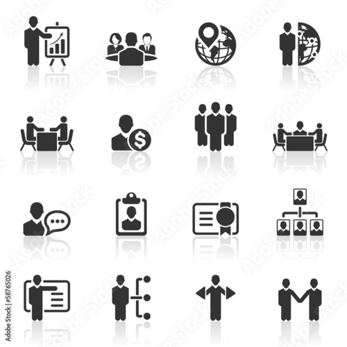 Business management and human resource icons