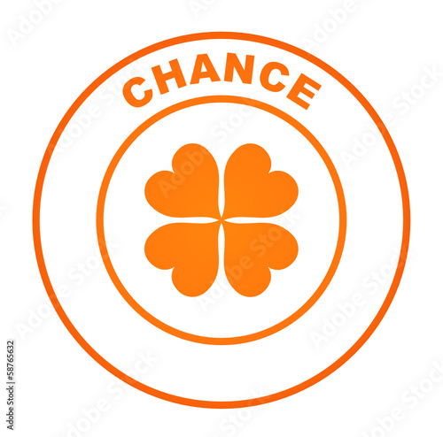 chance sur bouton web rond orange