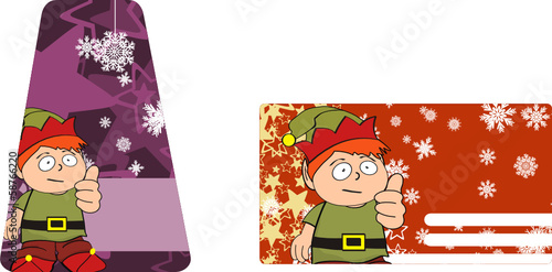 xmas gnome kid sticker card0