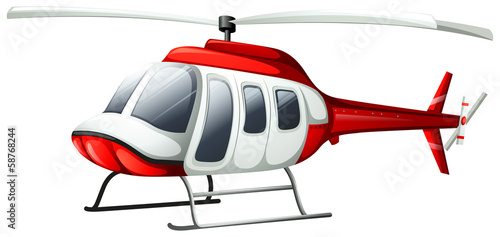 A helicopter flying