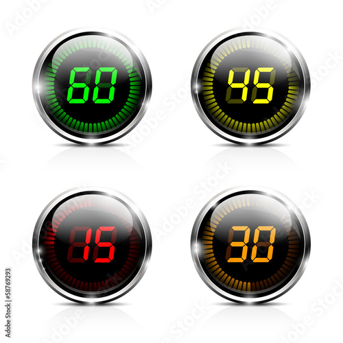 Electronic brilliant countdown timers. EPS 10
