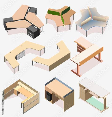 set of workstation office
