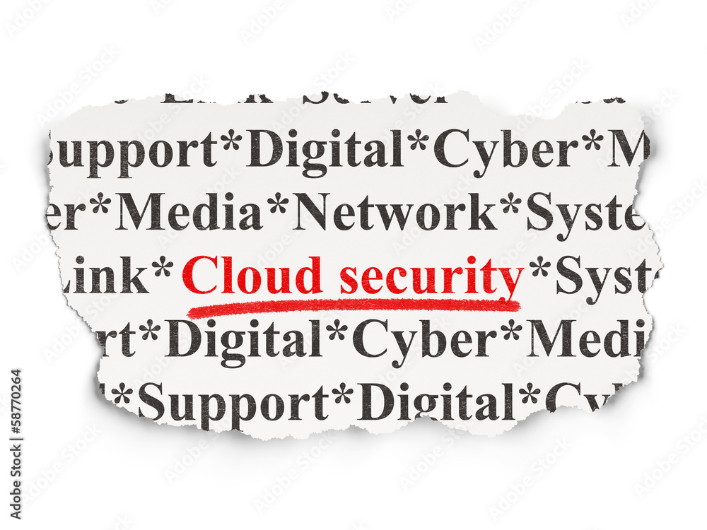 Cloud computing concept: Cloud Security on Paper background