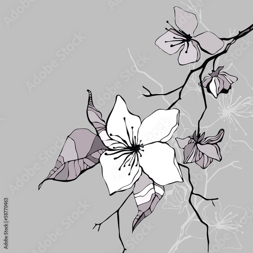 Beautiful flower. Hand drawn vector illustration