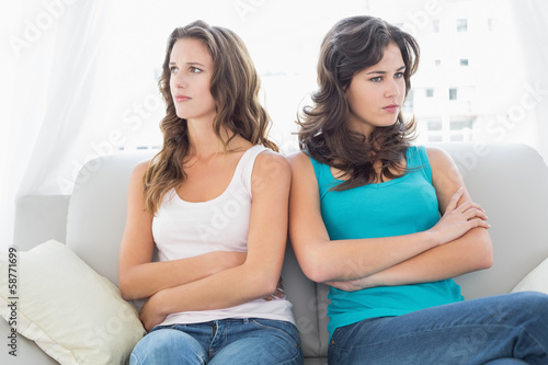 Unhappy friends not talking after argument at home © lightwavemedia