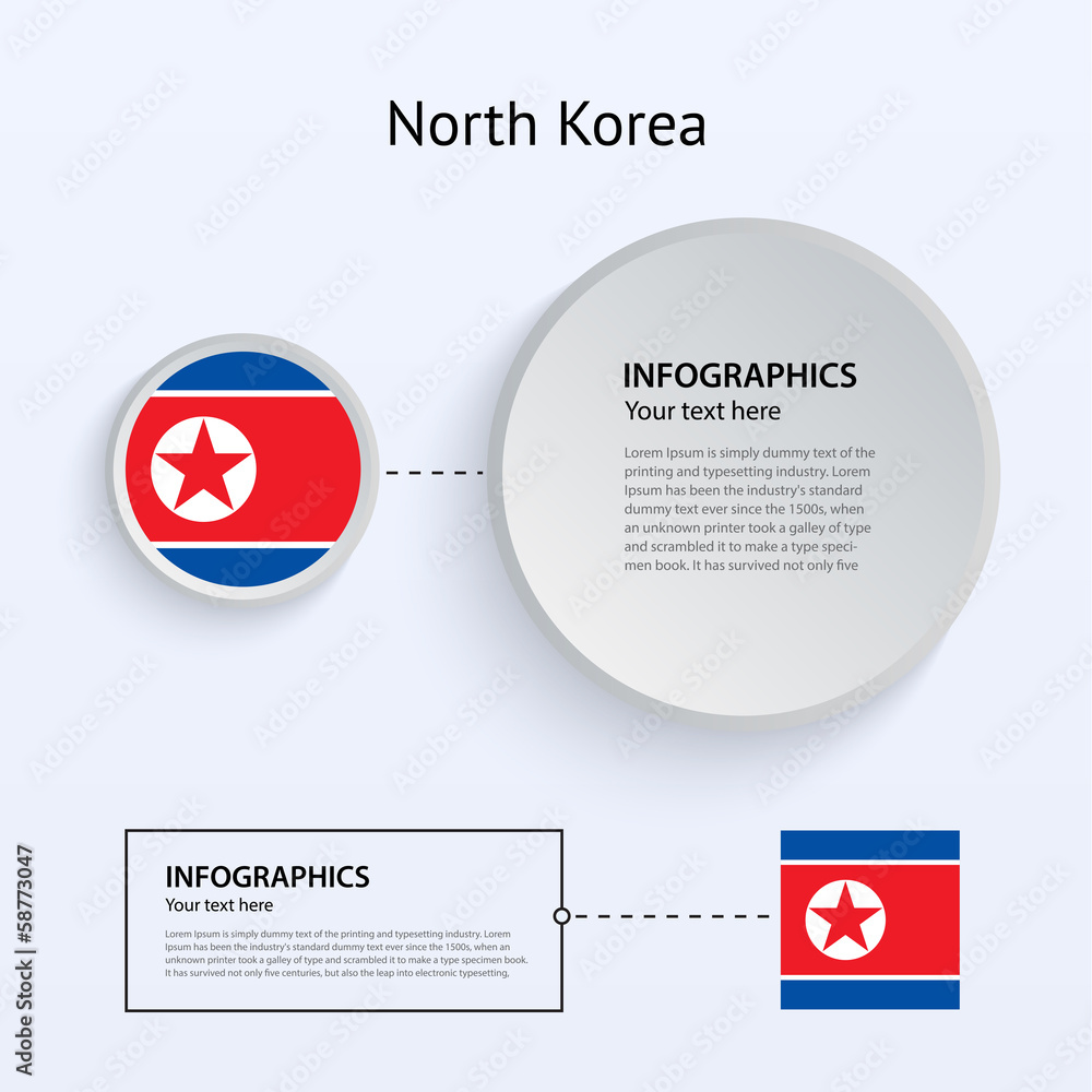 North Korea Country Set of Banners. North Korea Country Set of Banners.