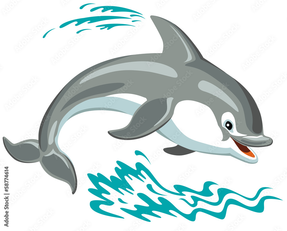 Naklejka premium cartoon dolphin