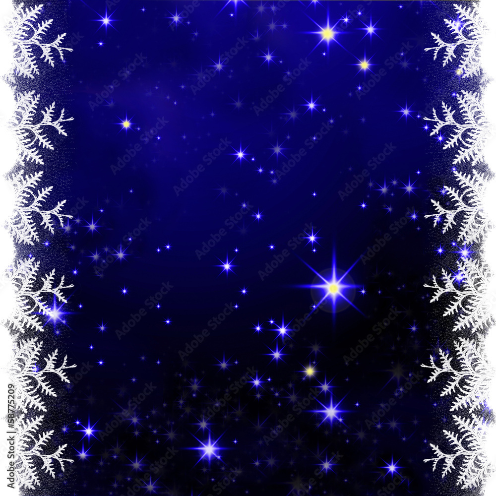 Obraz premium Christmas sky and shining star.
