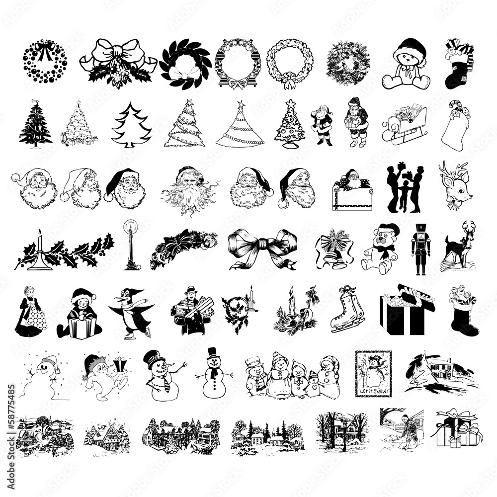 christmas icons buttons vektor silhouette christmas icons buttons vektor silhouette