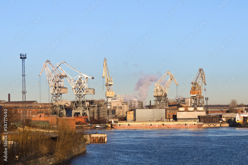 cranes at the port