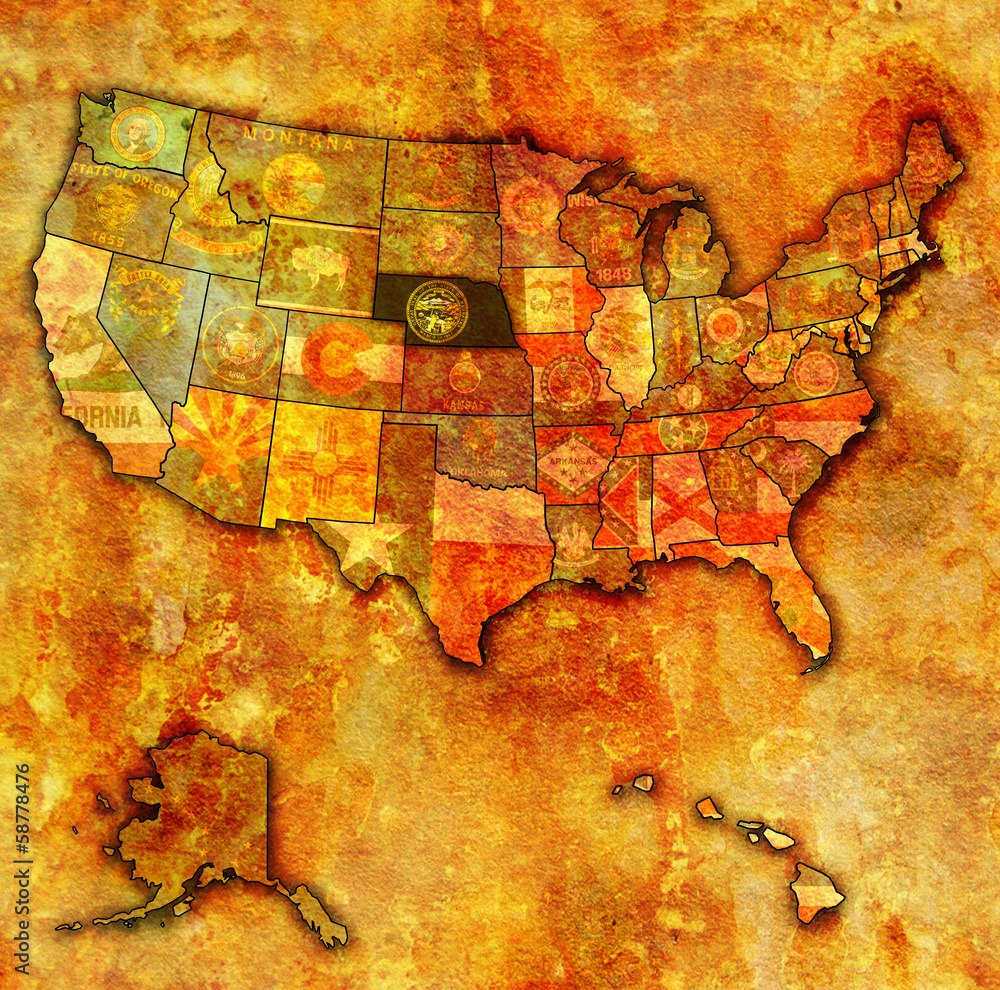 Fototapeta premium nebraska on map of usa