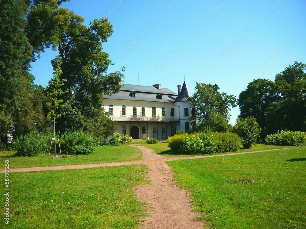 Backview of Slatinany castle in Czech Republic